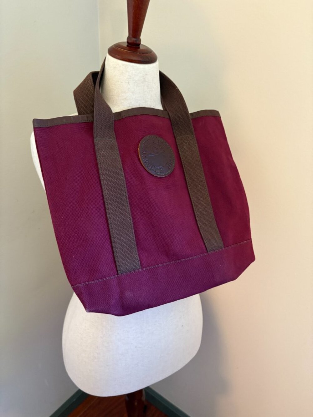 Vintage Duluth Pack Canvas Tote Bag Burgundy Maroon Brown USA 2006 - Picture 2 of 12